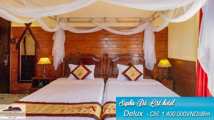 khuyến mại đặt phòng deluxe double twin khách sạn Saphir Đà Lạt