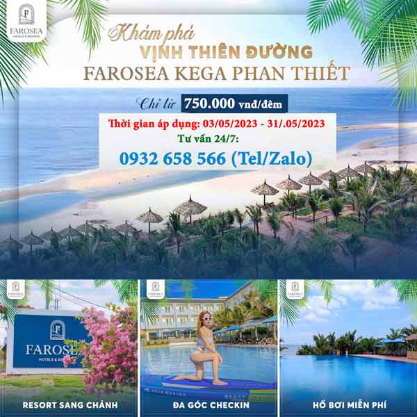 gói nghỉ dưỡng 2 ngày 1 đêm Farosea Hotel & Resort giá chỉ từ 750.000 vnđ đêm